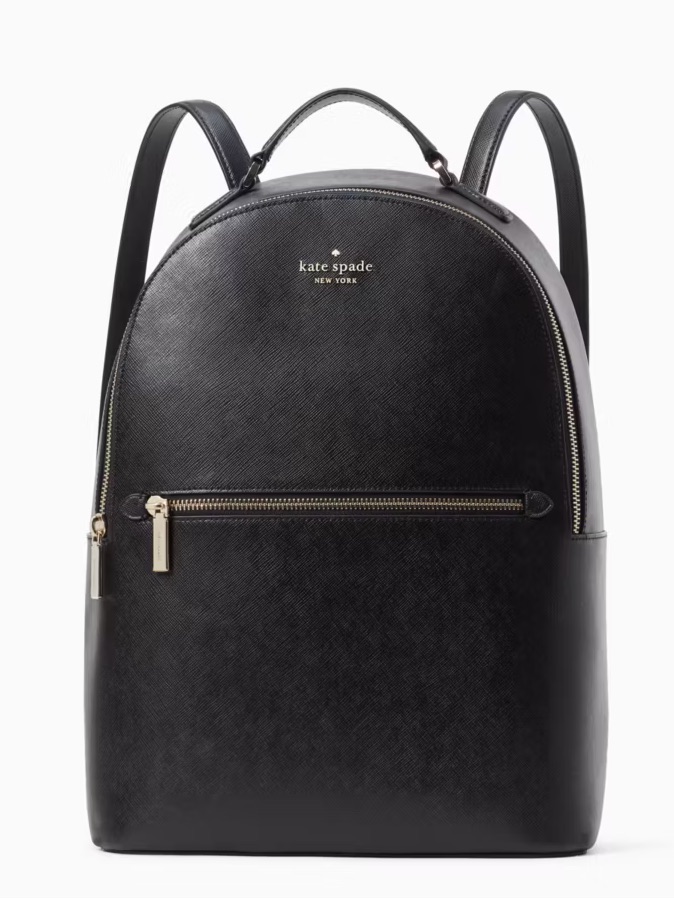 New Kate Spade Perry Leather Large Backpack Black Retail $379